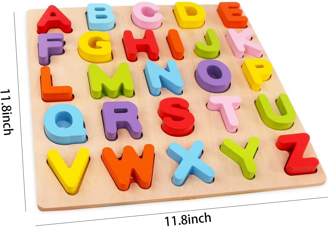 Preschool Alphabet  Learning Puzzles  for Kids - WOOD CITY