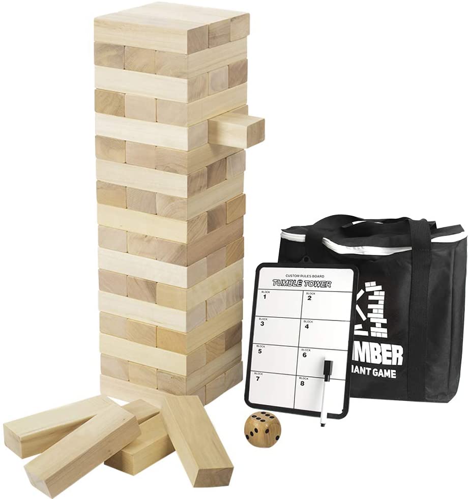 Giant Timber Tower with Dice & Game Board - WOOD CITY