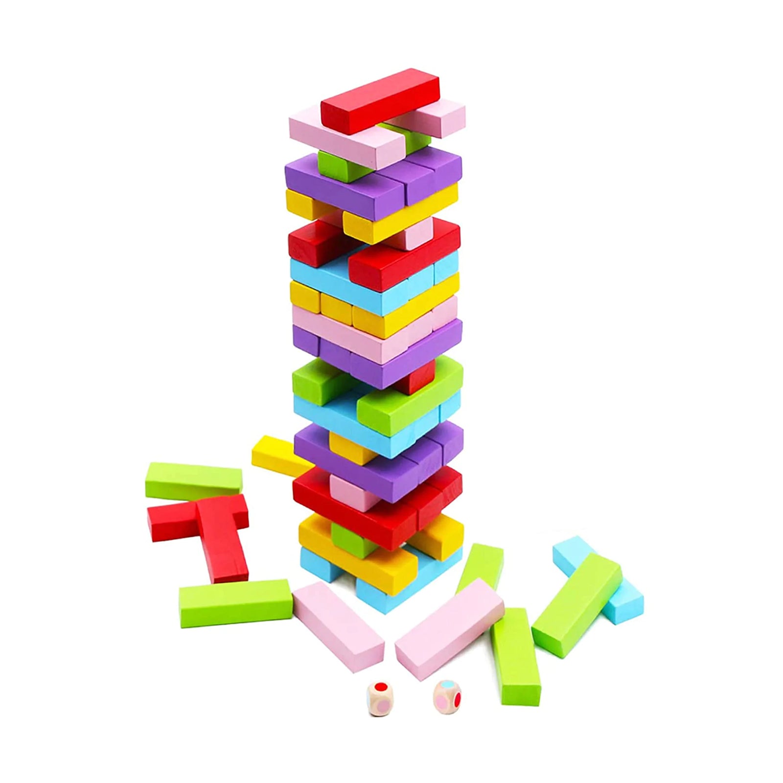Colored Jenga Games 54 Pieces